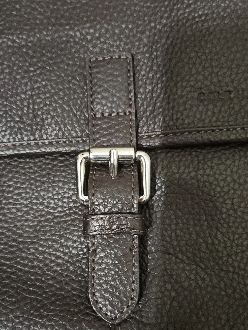 NWT! Cole Haan Wayland Reporter Messenger Bag - Pebbled Leather Dark Brown